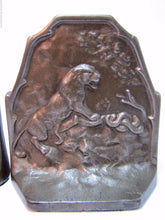 Load image into Gallery viewer, 1920s TIGER &amp; SNAKE CONNECTICUT FOUNDRY Art Deco Era Cast Iron Decorative Arts Bookends
