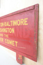 Load image into Gallery viewer, WILMINGTON BALTIMORE WASHINGTON &amp; SILVER COMET Old Train RR Station Sign 2 Sided

