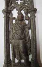 Load image into Gallery viewer, Antique CHURCH Marker Plaque Exquisite MAIDEN CROSS CHALICE Cast Iron Ornamental
