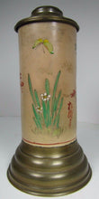 Load image into Gallery viewer, Hollings &amp; Co Boston Antique 19c Porcelain Brass Exquisite Hand Painted Oil Lamp
