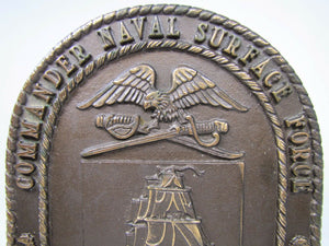 Commander Naval Surface Force U.S. Atlantic Fleet Plaque ornate copper Navy