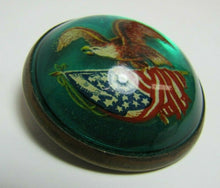 Load image into Gallery viewer, Antique Eagle American Flag Bubble Bowed Front Pin Pinback Horse Briddle Ornate
