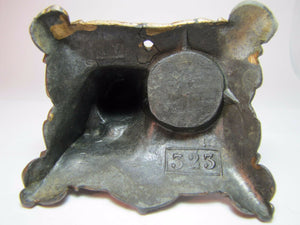 Antique Match Holder Turn of Century Child Bucket Small Animals Vesta Safe