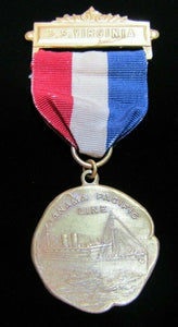 SS VIRGINIA PANAMA PACIFIC LINE CRUISE SHIP DECK SPORTS Old Award Medallion