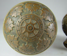 Load image into Gallery viewer, Antique Bronze Door Knobs Ornate Flowers Leaves Architectural Hardware Elements

