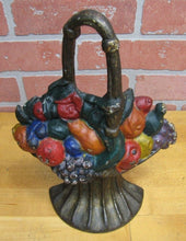 Load image into Gallery viewer, FRUIT BASKET ALBANY FOUNDRY Antique Cast Iron Doorstop Decorative Art Statue
