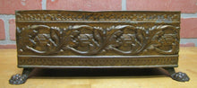 Load image into Gallery viewer, Old Copper Brass Bronze Small Planter Box Claw Foot Leaves Design
