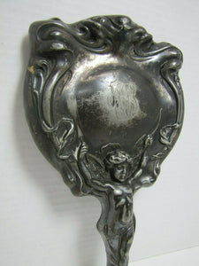 Art Nouveau Cupid Bow Arrows Bevel Edge Mirror High Relief Ornate Fine Detailing