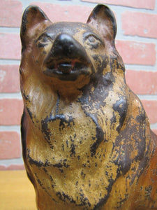 MALAMUTE c1930 CREATION Co Old Dog Cast Iron Doorstop Decorative Art Statue