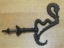Load image into Gallery viewer, SeaHorse Serpent Antique 19c Bronze Hanger Bracket Hook Ornate Hardware Element
