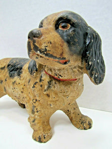 Antique COCKER SPANIEL Cast Iron Figural Dog Doorstop Decorative Art Statue