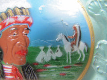 Load image into Gallery viewer, Old Native American Indian Chief Warrior Tee Pee Tray ornate Western Americana
