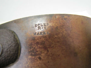 LECLERC NY MAKER Antique Copper Pan Large Heavy New York Wrought Iron Handle