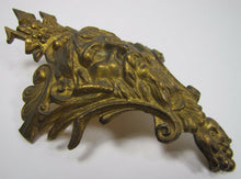 Load image into Gallery viewer, POSEIDON TRIDENT Antique 19c Brass Decorative Art Architectural Hardware Element
