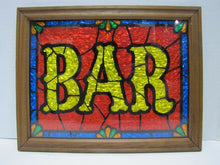 Load image into Gallery viewer, Vintage 1960/70s BAR Foil Sign old framed tavern bar pub beer liquor advertising
