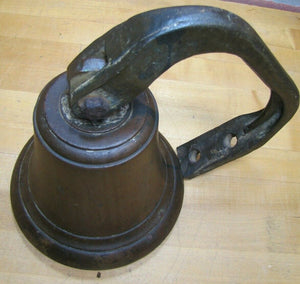 Old Nautical Ship Boat Dockside Bronze Bell Brass Mounting Bracket 12+ lb Patina