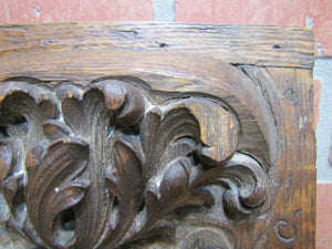 Antique Hand Carved Decorative Art Architectural Element Plaque thick detail