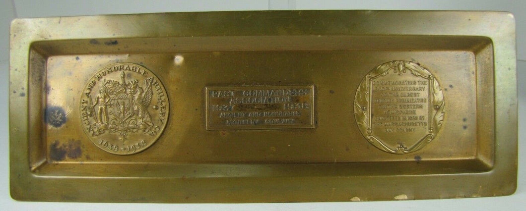 1930s ANCIENT & HONORABLE ARTILLERY Co 1638-1938 300 yr Advertising Brass Tray