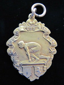 1914 CALEDONIAN CLUB WILKES BARRE Sports Award Medallion 330yd Run XGOLDX D&C