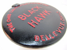 Load image into Gallery viewer, Old Black Hawk The Ohio Cultivator Company Bellevue Ohio Cover metal hinged sign
