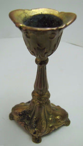 Antique JENNING BROS JB Candlestick Gold Gilt Small Ornate Floral Art Nouveau