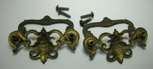 Load image into Gallery viewer, HORNED DEVIL HEADS Pair 19c Victorian Pull Bronze Brass Architectural Hardware
