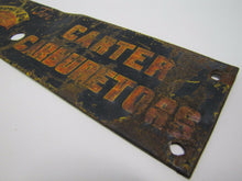 Load image into Gallery viewer, Antique Carter Carburetor Service Parts Hygrade Line Embossed Metal Sign gas oil
