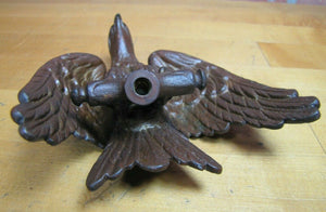 Antique Perched Eagle Topper Finial Ornate Bronze Brass Hardware Element