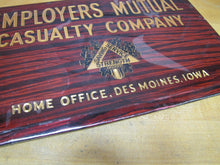 Load image into Gallery viewer, EMPLOYERS MUTUAL CASUALTY Co Old Ad Sign DES MOINES IOWA PRISMATIC BASTIAN BROS
