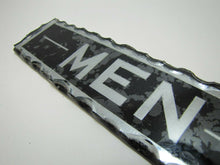 Load image into Gallery viewer, MEN Antique Reverse Glass Chip Scalloped Edge Tin Frame Advertising Sign ROG
