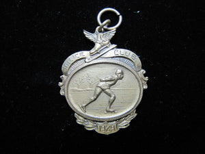 1929 THE ICE CLUB Skating Medallion 3/4 Mile Ornate Sports Award DIEGES & CLUST