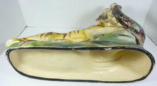 Load image into Gallery viewer, Vtg TIGER &amp; SNAKE FIGHTING Large Decorative Art Pottery Statue Portugal
