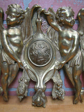 Load image into Gallery viewer, Antique Brass Cherubs Plaque Hardware Center Open Pool Cue Ball Return Peep Hole
