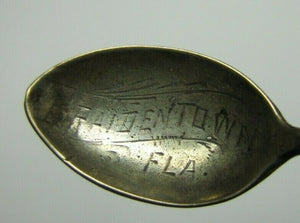BRAIDENTOWN FLA Antique Sterling Silver Florida USA Souvenir Spoon Figural Head