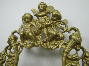 SEA MONSTERS HIPPOCAMPUS CHERUBS Old Brass Decorative Arts Frame Picture Mirror
