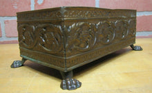 Load image into Gallery viewer, Old Copper Brass Bronze Small Planter Box Claw Foot Leaves Design
