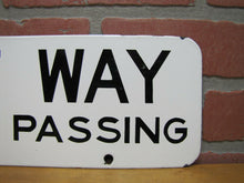 Load image into Gallery viewer, Old Porcelain PRIVATE WAY DANGEROUS PASSING Sign Transportation Road Shop 2 Side

