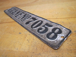 Old CRANE No 7058 Sign Industrial Plant Equipment Machinery Embossed Alum Ad