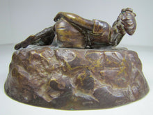 Load image into Gallery viewer, 19c VICTORIAN BATHING BEAUTY Bronze Cigar Ashtray Decorative Arts Figural Tray
