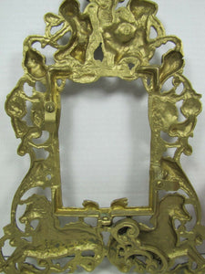 SEA MONSTERS HIPPOCAMPUS CHERUBS Old Brass Decorative Arts Frame Picture Mirror