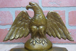 Antique Perched Eagle 13 Star James Graham Co New Haven Conn USA Bronze Bookends