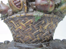 Load image into Gallery viewer, Antique Cast Iron Fruit Basket Doorstop original old paint ornate htf big heavy
