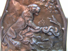 Load image into Gallery viewer, 1920s TIGER &amp; SNAKE CONNECTICUT FOUNDRY Art Deco Era Cast Iron Decorative Arts Bookends
