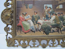 Load image into Gallery viewer, B&amp;H BRADLEY HUBBARD Antique TAVERN PUB Scene Hand Painted Decorative Arts Plaque

