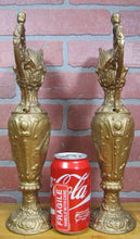 Load image into Gallery viewer, Antique Pair Decorative Arts Ewers Lovely Maidens Cherubs Art Nouveau
