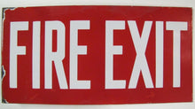 Load image into Gallery viewer, FIRE EXIT Orig Old Porcelain Double Sided Flange Sign Shop Building Industrial

