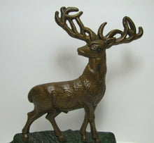 Load image into Gallery viewer, ELK STANDING ON ROCKS Antique Cast Iron Wildlife Doorstop Decorative Arts Statue
