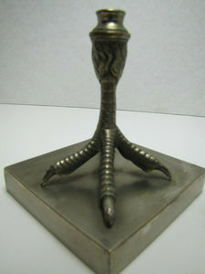 Old Chicken Rooster Bird Claw Foot Nickel Plated Bronze Decorative Arts Lamp