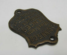 Load image into Gallery viewer, PJ DINN &amp; Co WIRE &amp; IRON FENCES BOSTON MASS Antique Bronze Brass Nameplate Sign
