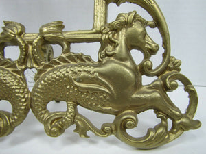 SEA MONSTERS HIPPOCAMPUS CHERUBS Old Brass Decorative Arts Frame Picture Mirror